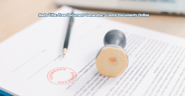 Meta Title Free Document Generator Create Documents Online