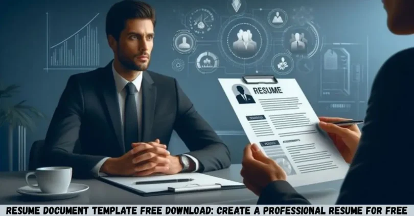 resume document template free download: create a professional resume for free
